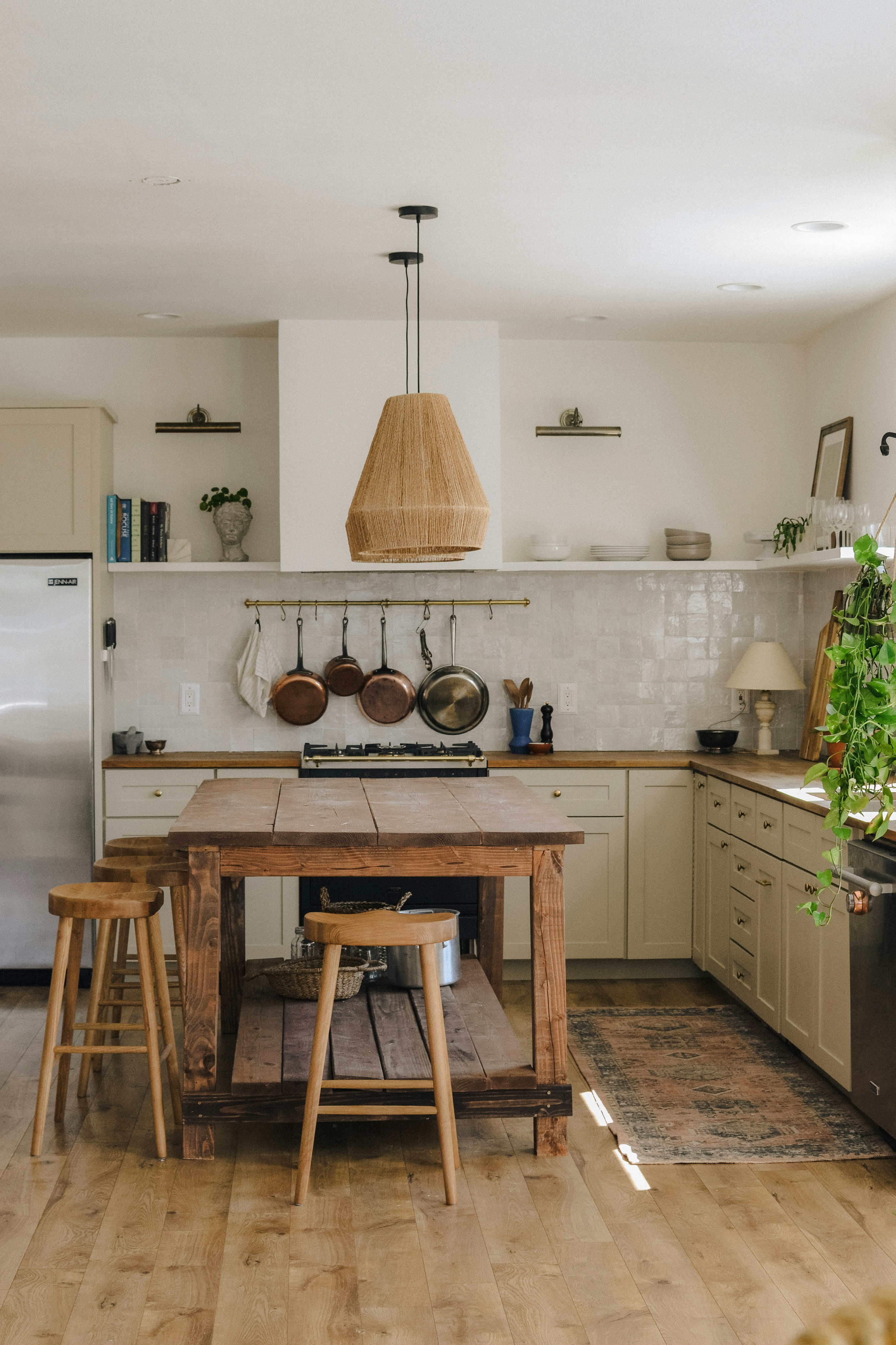 kitchen cabinets and dining table